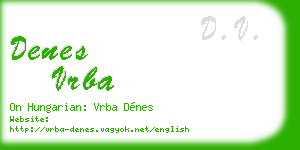 denes vrba business card
