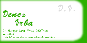 denes vrba business card